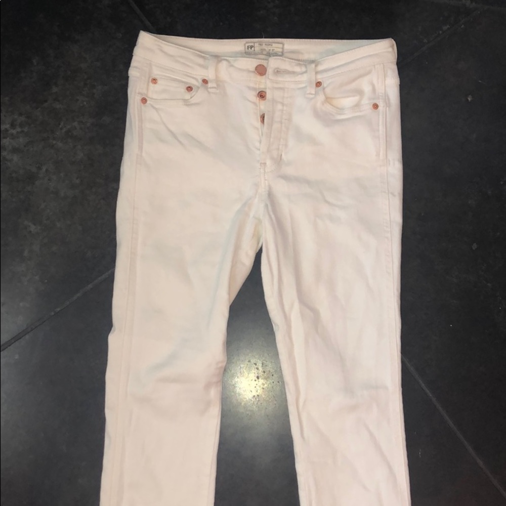 Free People white jeans